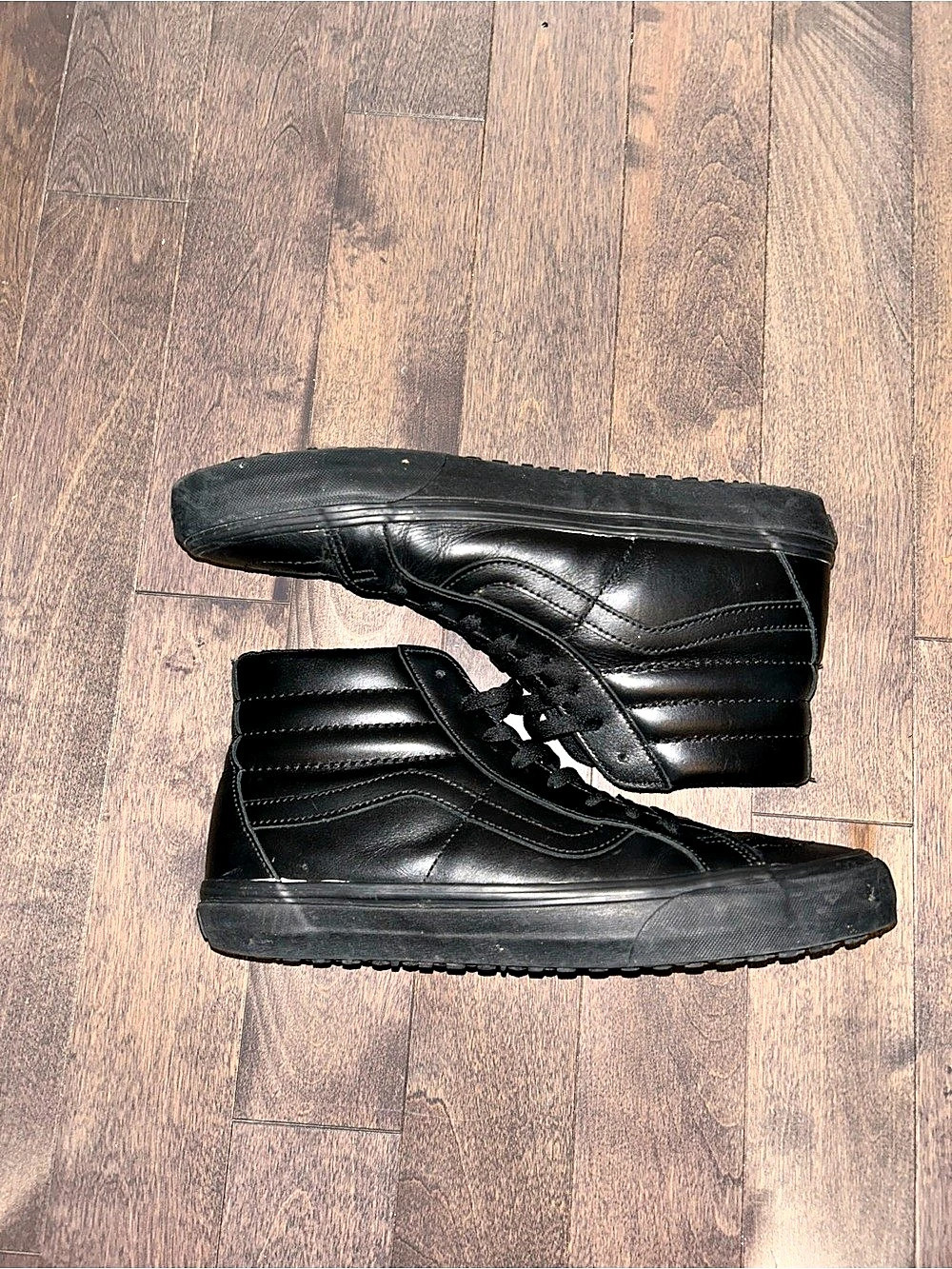 Vans Sk8-Hi Mens Size 12 Black High-Top Sneakers Rare leather Vans